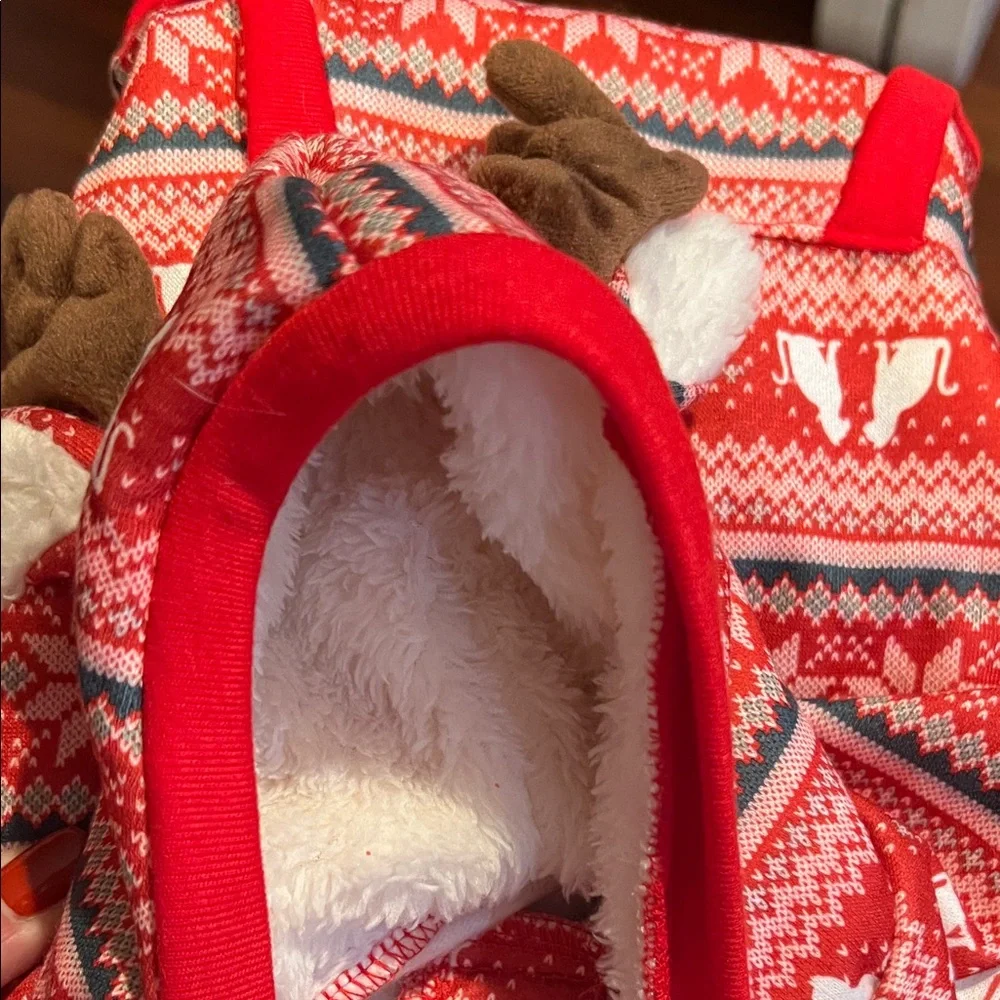 NWT Merry & Bright Collection Holiday Christmas Hoodie Reindeer Cat apperal Dog